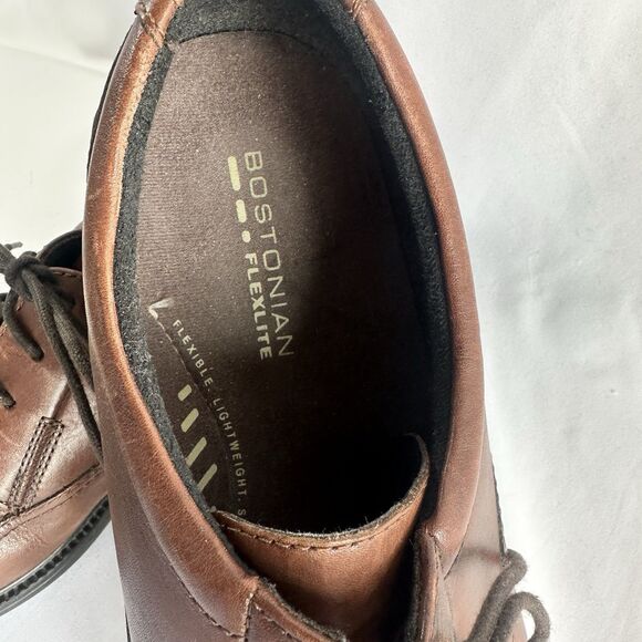 Men's Bostonian Flexlite "Hommes" Brown Leather Dress Shoe 10 1/2M - Picture 4 of 9